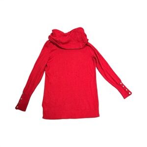 Lauren Ralph Lauren Red Cowl Neck Button Cuff Sweater Size S